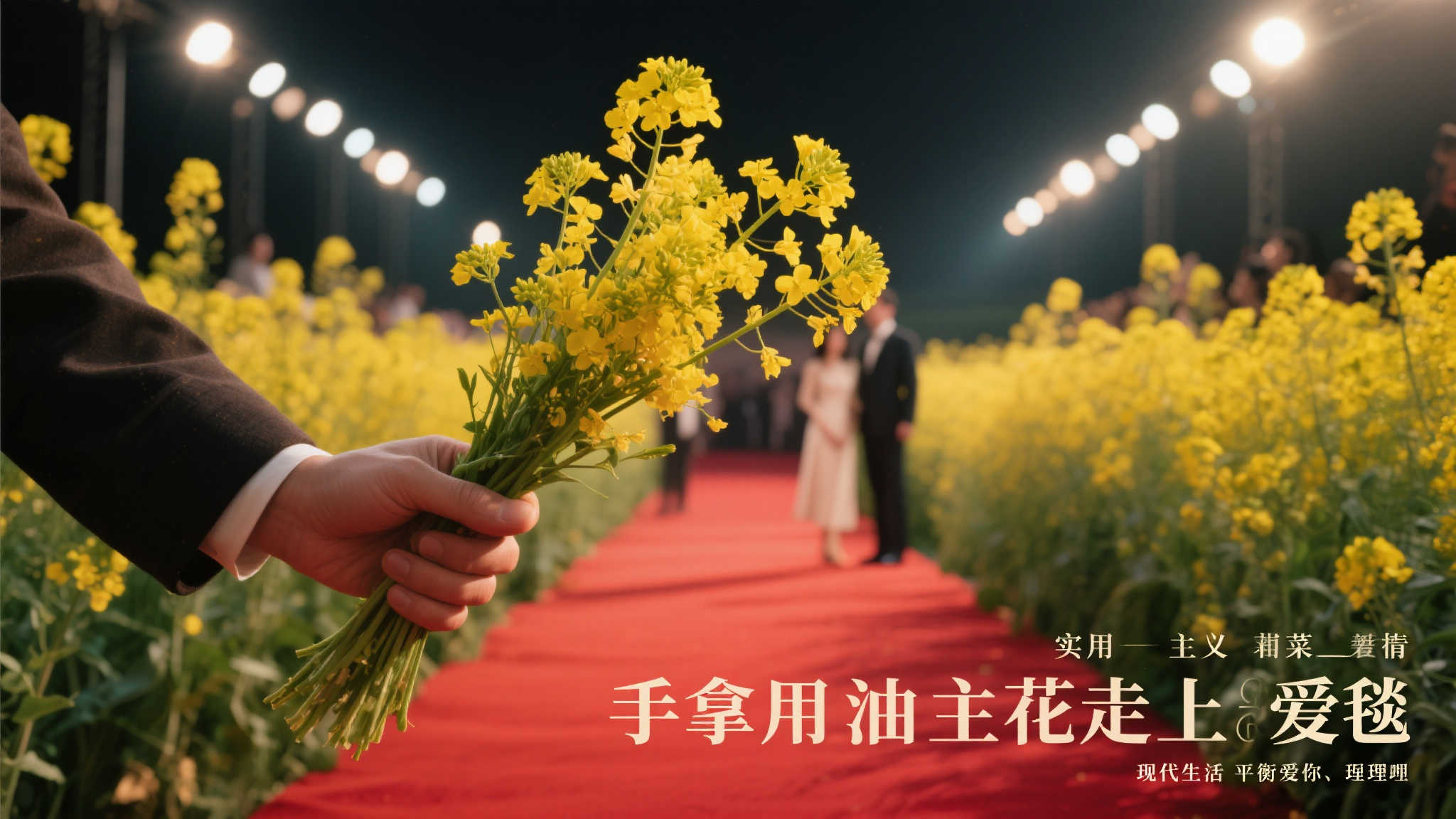 手捧油菜花走上红毯,期待《实用爱情》上映! 手捧油菜花走上红毯,期待《实用爱情》上映!